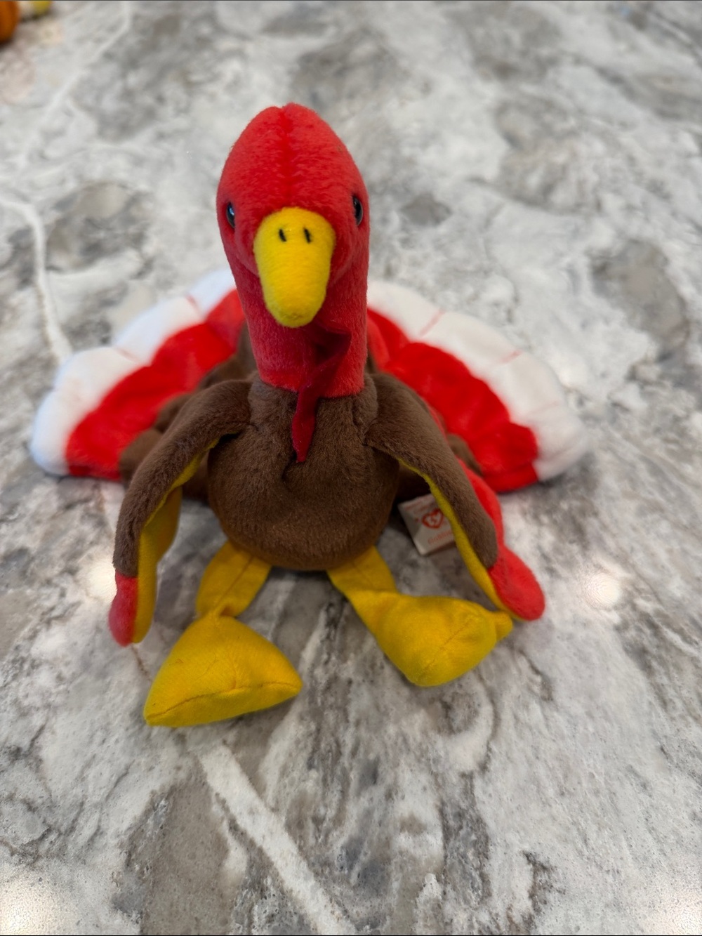 Ty Plush Turkey Bird Toy - Red, Brown, Yellow